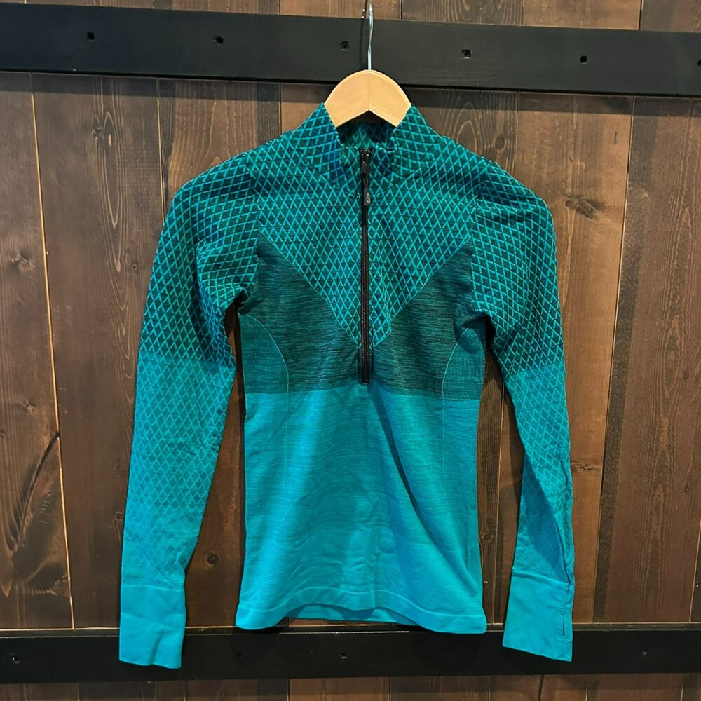 Climawear Seamless Quarter-Zip Long-Sleeve Tee Women's Size S